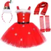 Girl's Dresses Christmas Santa Claus Costumes for Girls Xmas Tutu Dress Outfit for Kids Year Princess Dresses Children Miss Claus Clothes 230925