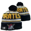 Pittsburgh Beanie Pirates Valus North American Baseball Team Patch Patch Winter Wool Sport Knit Hat Caps A1