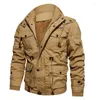 Men's Fur Winter Wool Coats Male Warm Hooded Coat Thick Thermal Outerwear Military Cotton