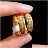 Ringar 30st högkvalitativa 6mm Cope Lovers Endless Love Heart rostfritt stål Goldring Engagemangsmycken Jubileum Present Partihandel D DHW9Q