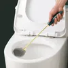 Porta scopino per WC Scopino per WC con asta in metallo a prova di perdite d'acqua con base in silicone per WC Testa piatta Spazzola flessibile con setole morbide con supporto ad asciugatura rapida 230926