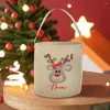 Noel Süslemeleri Kişiselleştirilmiş Geyik Çantası Özel Adı Noel Erkek Kız Hediye Kova Çantaları Çocuklar Şeker Hediye El