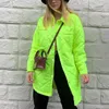 Kvinnors dike rockar Winter Down Coat Vintage Green Pink Parka 2023 Spring Women Oversize Casual Lapel Warm Lovar Long Cotton Jacket Outwear