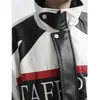 Men's Leather Faux Winter PU Bomber Jackets Men Woman Varsity Racing Patchwork Letter Embroidery Oversize Motorcycle Baseball Coat 2023 230925