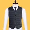 Gilets pour hommes Gilet rembourré léger Hommes Classique Bureau Manteau d'affaires Col en V Couleur unie Épaissir la queue Chemise Veste 230925