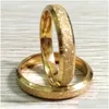 Pierścienie opaski 50pcs Jakość powierzchni piasku 4 mm złote stawki krawędzie stawowe pierścionek ze stali nierdzewnej wygodne fit men men prezent na fawory