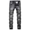 Jeans da uomo Denim Designer MOTO BIKE Moto dritto per taglia 42 Autunno Primavera Punk Rock Streetwear Equitazione Pantaloni con protezione al ginocchio 230926