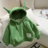 Hoodies moletons jaqueta de lã 2t criança crianças bebê meninos meninas sólida manga longa 3d desenhos animados orelhas com capuz forrado inverno quente pulôver tops 230925