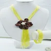 Necklace Earrings Set Perfect Classic Semi-precious Stones Flower