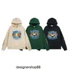 Rhode 23S Modaya uygun çiçek mektubu Erkekler ve Kadınlar İçin Baskılı Kapşonlu Kazak High Street Peluş Hoodie Ceket