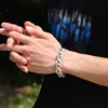 Beaded Bangle 15mm Crystal Miami Iced Out Cuban Link Chain Bracelet For Men Women Full Rhinestones Charms Hip Hop Jewelry wholesale Gift 230925