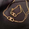 Armband Halskette Designer Marke Luxus Elegant Retro Arc De Triomphe Schmuck Doppelschichtige Ketten mit Strass Ring Frauen Goldene Armbänder Kragenkette