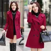 Women's Wool Blends 2023 Autumn/Winter Women's Windbreaker New Slim Fit Woolen Coat Double Breasted Women's Long Woolen Coatl230926