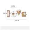 Horloges murales Grande horloge d'amour Design moderne Bois Salon Montre Simple Suspendu Accueil Mariage Décor Horologe