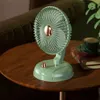 Retro Mini Fan Type-C ładowna przenośna wentylator oscylacyjny stół głowicy Mute Handheld Silent Cooling Fan Fan Air Cooler na zewnątrz