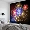 Tapisseries feu d'artifice flamme impression fond noir tapisserie décoration mur tissu suspendu