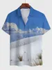 DIY odzież spersonalizowana koszulki TEES Krajobraz drukowany rękaw z drukowana koszulka męska