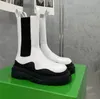 Tire Chelsea Boot diseñador Chelsea botas mujeres hombres plataforma de moda de alta calidad Botas de lluvia de goma de lujo con parte inferior gruesa