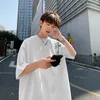 Mannen T-shirts Bamboe Geborduurd Shirt Mannen Harajuku Streetwear T-shirts Zomer Korte Mouw Zwart Wit Losse Casual T-shirt Tees top