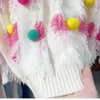 Women's Sweaters Sweater Knitting Tie-dye Korean Fashion Women Color Ball Autumn Pullover Tassels Lazy Style Dropship