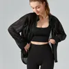 Camicie attive Donna Sport Top Yoga Camicetta da palestra allentata Manica lunga da allenamento Top Traspirante Capispalla casual da jogging T-shirt da cappotto