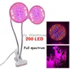 Grow Lights Dual Head 200 LED Full Spectrum Plant Grow Light E27 bulbs growing lamp Desk Clip indoor Room Garden flowers greenhouse V27 YQ230926