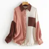 Women's Blouses Spring Pleated Cotton Blouse Women 2023 Elegant Basic Candy Colors Shirt Green Button Up Long Sleeve Tops Blusas