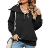 Womens Hoodies Sweatshirts 2024 Autumnwinter Long Sleeve Zipper Lapel Shawl Pullover Tweater For Women Half Loose Fiting Female Outfit Clothes 230925