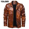 Heren bont 5XL PU leren jas heren herfst casual motorfiets vintage jassen jas mode biker Amerikaanse legerbommenwerper