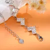 Braccialetti da donna affascinanti Bracciale a cuore Moissanite lampeggiante in argento sterling S925 placcato oro bianco 18 carati per ragazze Donne Bel regalo