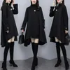Kadınlar için Kadın Yün Ceketleri Poncho 2023 Sonbahar Giysileri Cape Kore moda bayanlar orta uzunlukta pelerin ceket şal chamarras para mujer