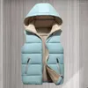 Gilets pour femmes col montant 2023 automne hiver décontracté lâche coton gilet manteau grande taille mode femme débardeur veste 4XL