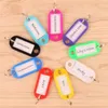50pcs Plastic Keychain Key Tags Id Label Name Tags With Split Ring For Baggage Key Chains Key Rings359T