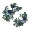 Fiori decorativi Arco nuziale artificiale Kit di fiori Boho Eucalipto Ghirlanda Tende Decorazione Cartello di benvenuto Facile installazione