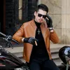 Men's Fur Fashion Haining Leather 2023 Autumn Thin Coat Casual Stand Collar Jacket