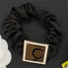 Designer Hårband Solid Satin Hair Ties Ropes For Women Girl Letter Luxury Elastic Hair Band Fashion Accessories Girls Ponyil Holder