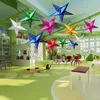Christmas Decoration Stereo Laser Star Paper Pendant Home Party Festival Ceiling Hanging Ornament For Bars Kindergartens Mall Site Layout