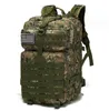 Mochila tática militar 45L Pacote de assalto ao ar livre Bolsa de ginástica de treinamento de grande capacidade Caminhadas Camping Viagem Mochila Exército 3D Trekking Molle Mochila