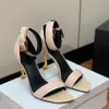 Lackleder-Sandalen mit hohen Absätzen, 10,5 cm Knöchelriemen, Stiletto-Absätze, Kleidschuhe, Luxus-Designer-Sandalen, Büro-Party-Schuhe, Nude, Blau, Grün, Schwarz, Braun, Lila