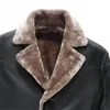 Männer Pelz Männer Luxus Winter Marke Kaschmir Leder Jacke Mantel Herren Faux Trend Slim Fit Jugend Motorrad Jacken Für männer Warme Mäntel