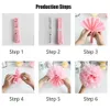 Other Event Party Supplies Wedding Baptism Party Favor Pink Blue Folding Paper Fan Set Baby Boy Girl 1st Birthday Decor Tissue Pompom Ball Honeycomb 8Inch 230926