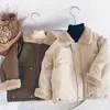 Manteau en duvet pour garçons, veste rembourrée en coton épais, veste d'hiver rembourrée en coton, manteau à col en daim, 230926