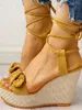 Scarpe eleganti Scarpe da donna Zeppe Sandali con cinturino alla caviglia Piattaforma Tacco alto Flock Peep Toe Moda