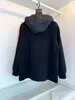 Spring and autumn high quality menswear designer luxury jacket fashion stitching pocket zipper black casual hooded mens jacket228j
