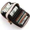 Sacs de rangement Porte-cartes d'affaires Portefeuille Hommes Dames ID Zipper PU Cuir Case Porte-monnaie