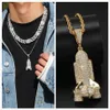 Nya modepersonliga killar Guldpläterade Mens Bling Rocket Ship Pendant Halsbandkedjor Hip Hop Iced Out Rock Rapper Jewelry Gift244n