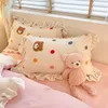 Conjuntos de ropa de cama Cute Girls Kids Funda nórdica de encaje de terciopelo de doble cara Sábanas y fundas de almohada Dormitorio en casa Conjunto de edredón cálido de invierno