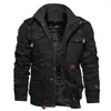 Men's Fur Winter Wool Coats Male Warm Hooded Coat Thick Thermal Outerwear Military Cotton