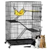 Andere Tierbedarfsartikel SMILE MART 48" rollender Katzenlaufstall mit 4 Etagen und Hängematte 230925