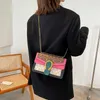 womens 2024 simple fashionable printing single messenger chain red texture Dionysian Handbag 70% Off Store wholesale